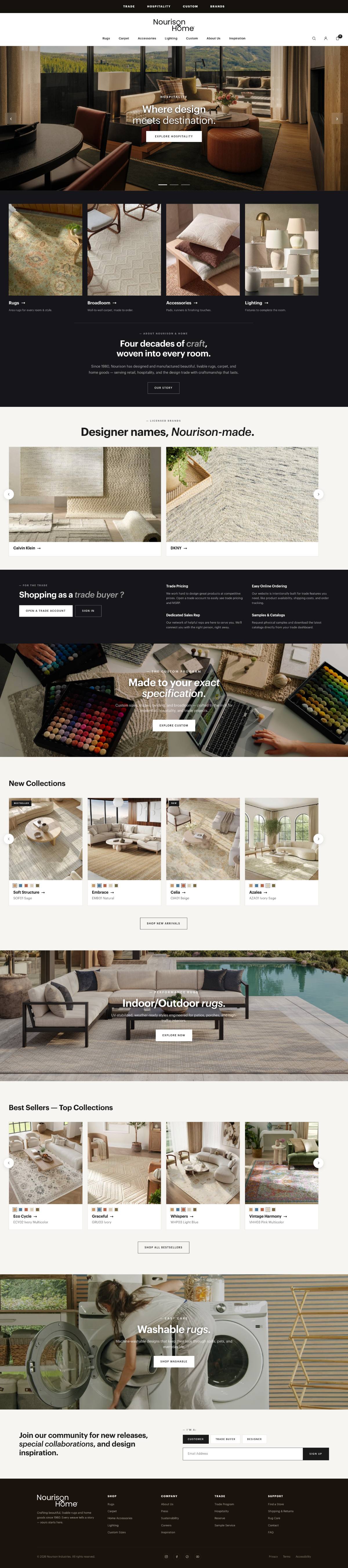 Homepage, desktop